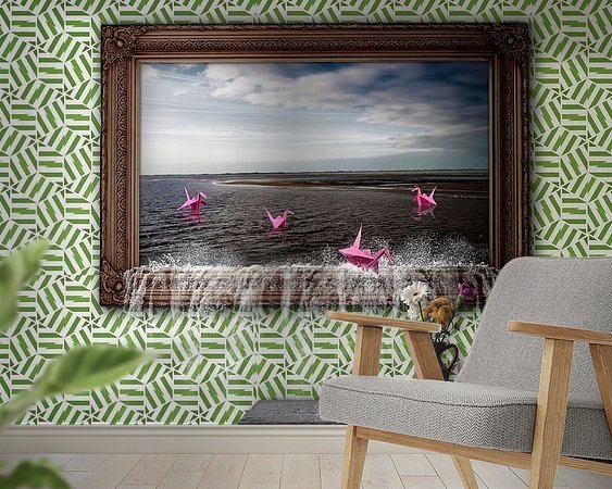 Voorbeeld van het werk in een kamer