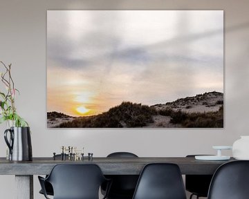 Zonsondergang achter de duinen in Wassenaar van Simone Janssen