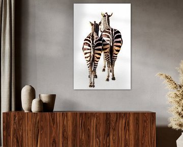 Zebra's, in grafische bewerking van Gert Hilbink