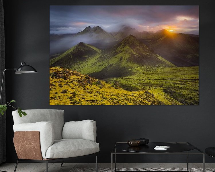 Voorbeeld van het werk in een kamer