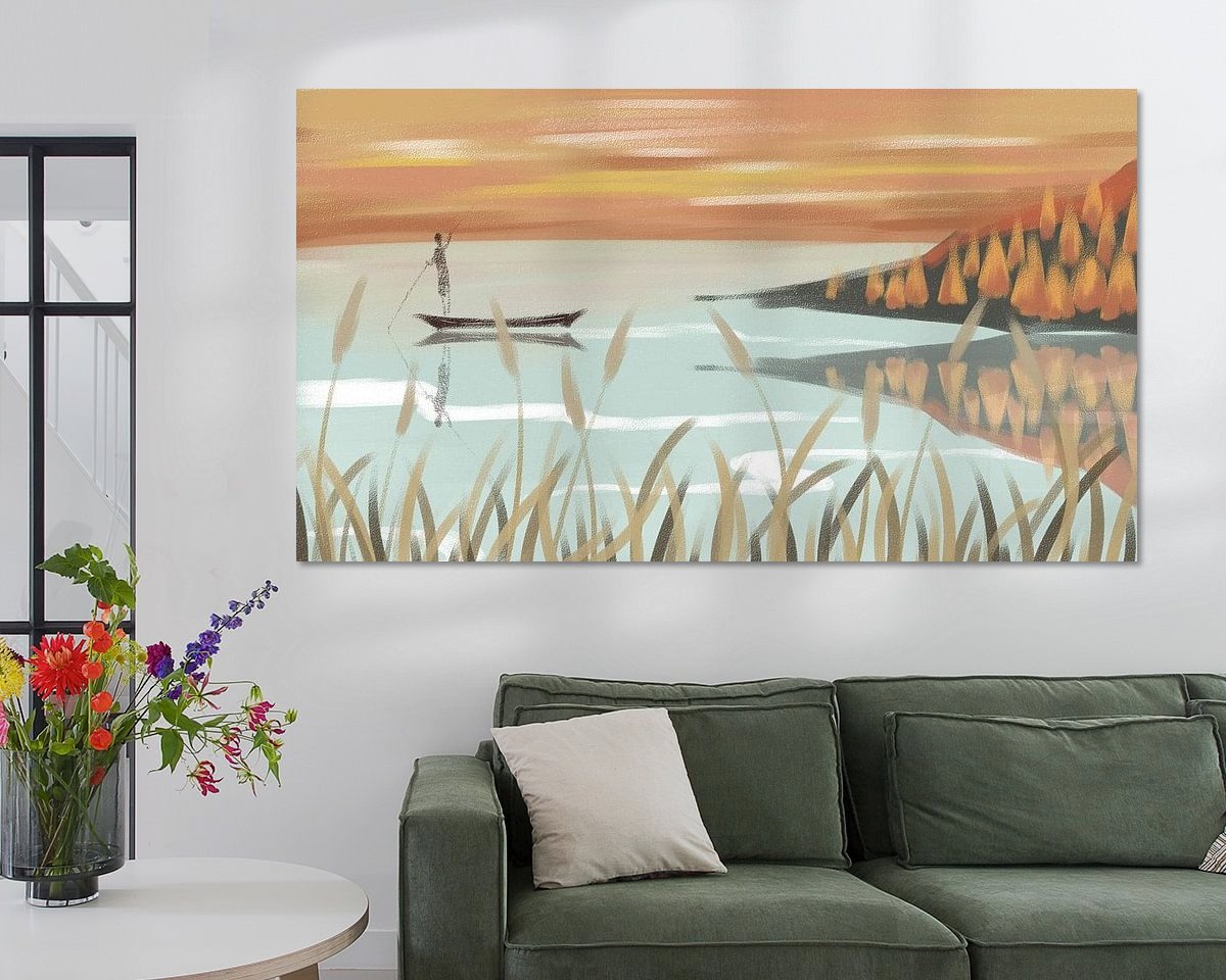Voorbeeld van het werk in een kamer