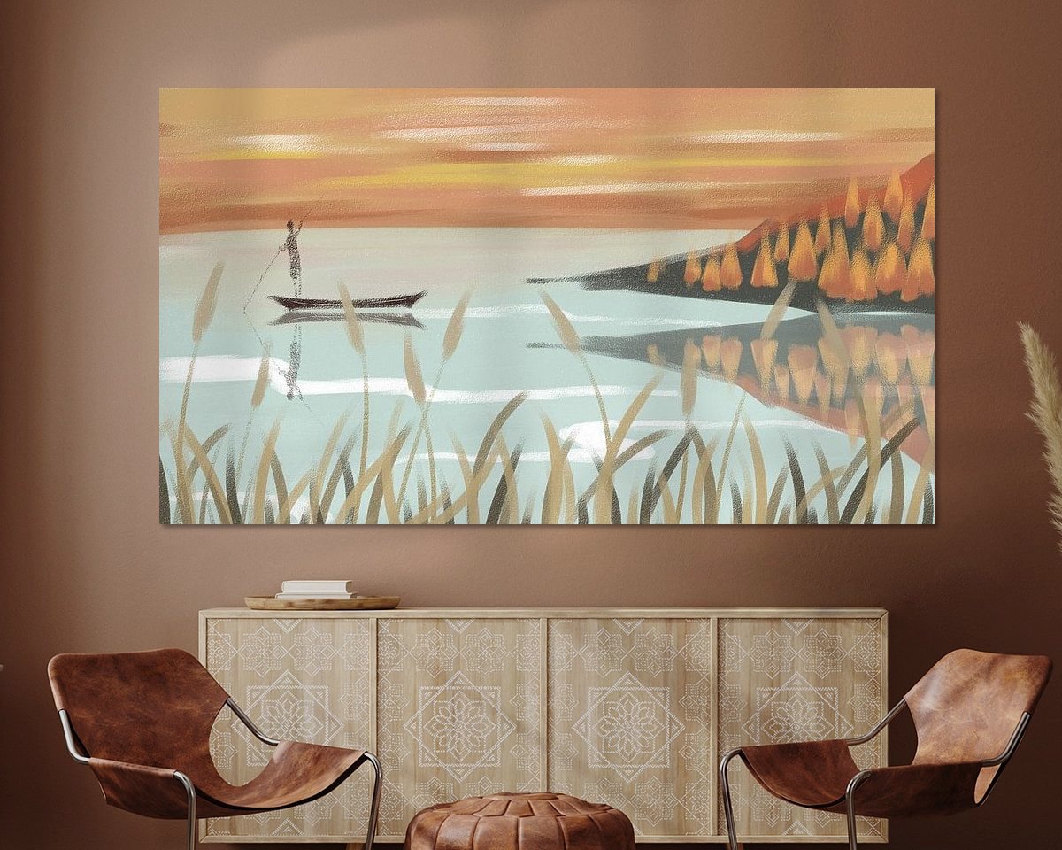 Voorbeeld van het werk in een kamer
