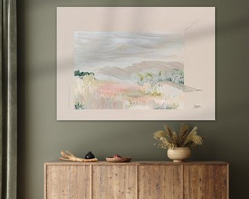 'Soft Breeze' | Abstract landschap in rustige, warme kleuren van Ceder Art