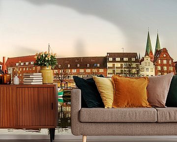 Hanseatic city of Lübeck in the evening light by Werner Reins