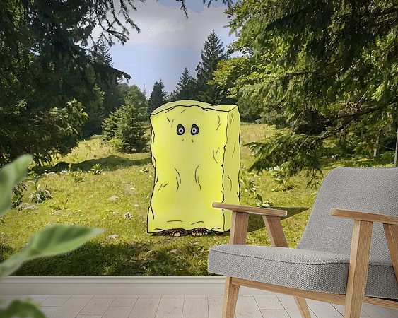 Voorbeeld van het werk in een kamer
