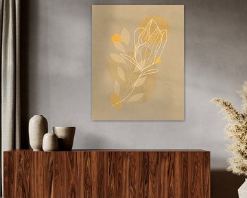 Minimalistische illustratie van een magnolia van Tanja Udelhofen
