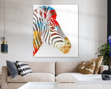 Portret met een zebra van Werner Lehmann