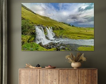 Waterval bij Seljalandsfoss in Zuid-Centraal IJsland van Sjoerd van der Wal Fotografie