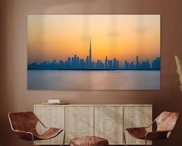 Skyline von Dubai bei Sonnenuntergang von Jeroen Kleiberg