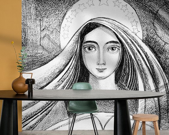 Voorbeeld van het werk in een kamer