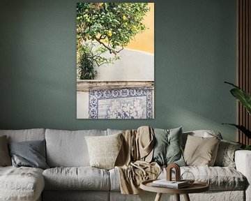 Lemon Tree and Portuguese Tiles by Patrycja Polechonska