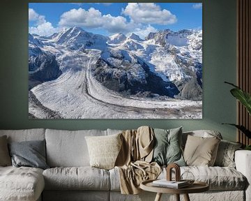 Monte Rosa massief en Gorner gletsjer, Zwitserland van Markus Lange