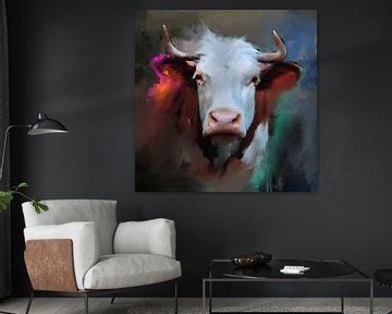 Peinture d'une vache, collection The Cow sur MadameRuiz