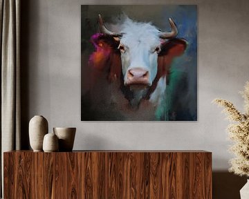 Schilderij van een koe, The Cow collection van MadameRuiz