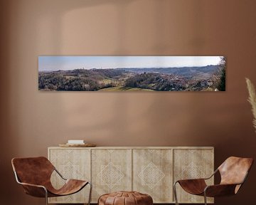 Panorama van dorp Cortanze in Piemonte, Italië