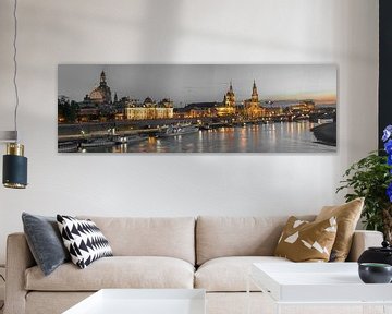 Panorama van de oude binnenstad van Dresden van Jörn Döring
