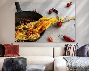 Spaghetti met verfkwast - food van Sara Milani