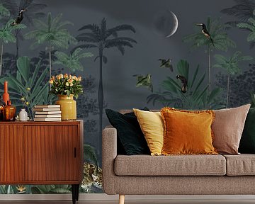 Exotische dieren in de jungle van Mrdododesign