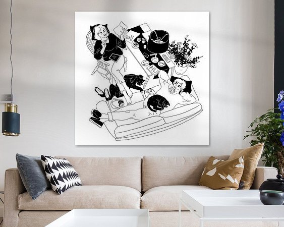 Voorbeeld van het werk in een kamer