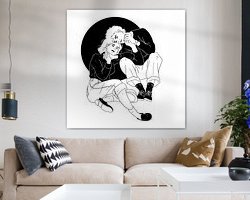 Voorbeeld van het werk in een kamer