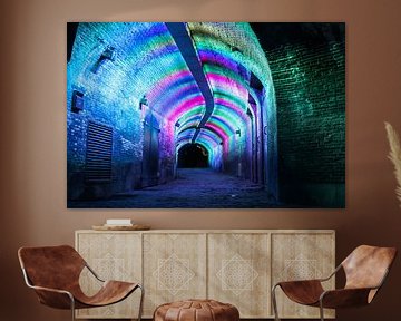 Beleuchteter Tunnel Gänsemarkt Utrecht von Ilya Korzelius