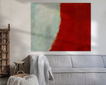 Paysage abstrait en rouge et blanc par Jan Keteleer