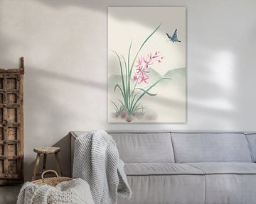 Orchidée - Aquarelle sur Gisela- Art for You