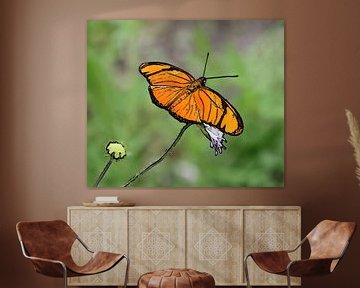 Papillon de la passiflore orange sur Jose Lok