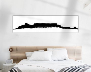 Silhouet van de Tafelberg in Kaapstad van Werner Lehmann