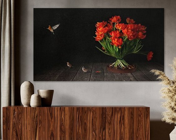 Voorbeeld van het werk in een kamer