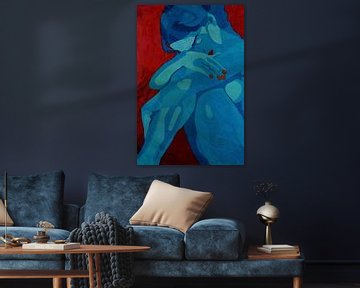 Nude in Blue and Red