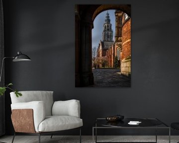 Martinitoren and church of Groningen on a spring day in March by Harry Stok