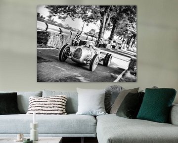 Auto Union Grand Prix Rennwagen Type C V16 in zwart en wit van Sjoerd van der Wal