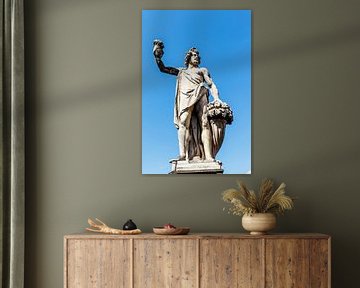 Standbeeld van de Griekse god Bacchus in de binnenstad van Florence van WorldWidePhotoWeb