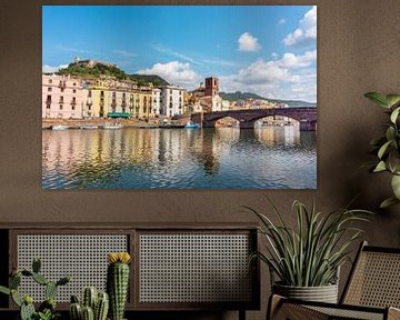 View of the town of Bosa and the Ponte Veccio (bridge) by Just Go Global