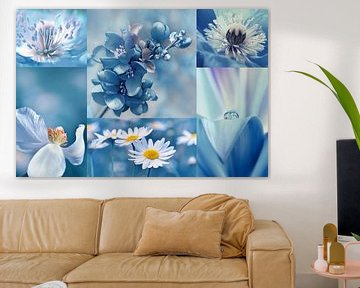 Bloemen in blauw van Violetta Honkisz