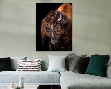 Kop van een bizon van Leopold Brix