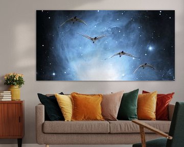 heilige ibissen in de nachtelijke hemel van Werner Lehmann