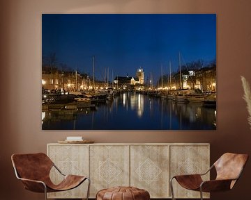 Große Kirche in Dordrecht am Abend im Nieuwe Haven von Patrick Verhoef