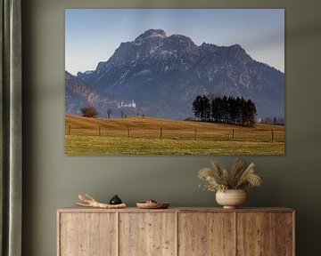 The Säuling with Neuschwanstein Castle in the evening light