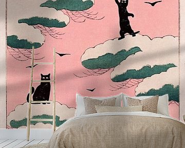 Roze lucht katten van Jonas Loose