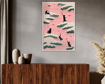 Pink Sky Cats by Jonas Loose