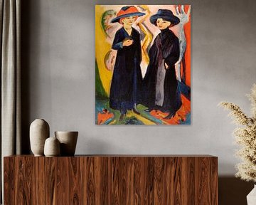 Two Women (1922) painting by Ernst Ludwig Kirchner. van Studio POPPY