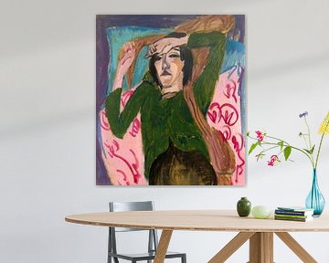 Ernst Ludwig Kirchner's Woman in the Green Blouse (ca. 1912–1913) van Studio POPPY