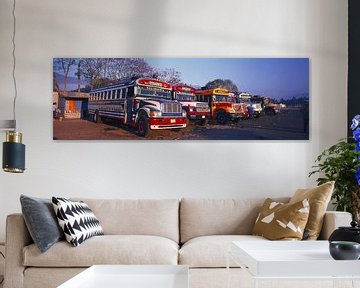 Antigua bus station in Guatemala at sunrise by Winne Köhn