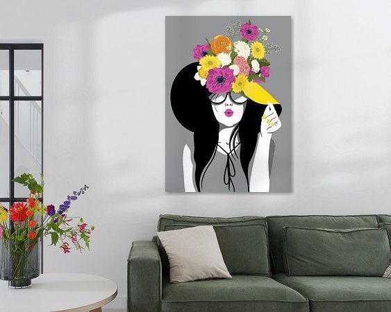 Voorbeeld van het werk in een kamer