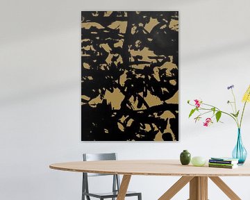 Wabi-Sabi Abstrait Japon en ocre jaune noir sur Mad Dog Art