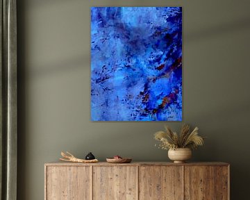 Wabi-Sabi Japon abstrait en bleu sur Mad Dog Art