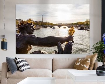 Pont Alexandre III en de Eiffeltoren in Parijs van Werner Dieterich