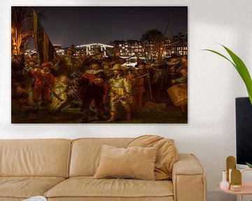 Rembrandt van Rijns Nachtwache an der Mageren Brücke von Foto Amsterdam/ Peter Bartelings